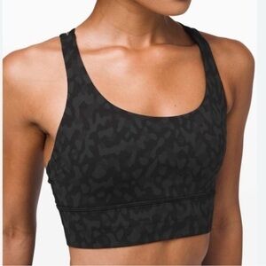 Lululemon Energy Bra *Long Line Formation Camo Deep Coal Multi Sz 4 Everyday